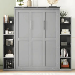 Bellemave® Murphy Bed Wall Bed with Shelves and LED Lights - Bellemave