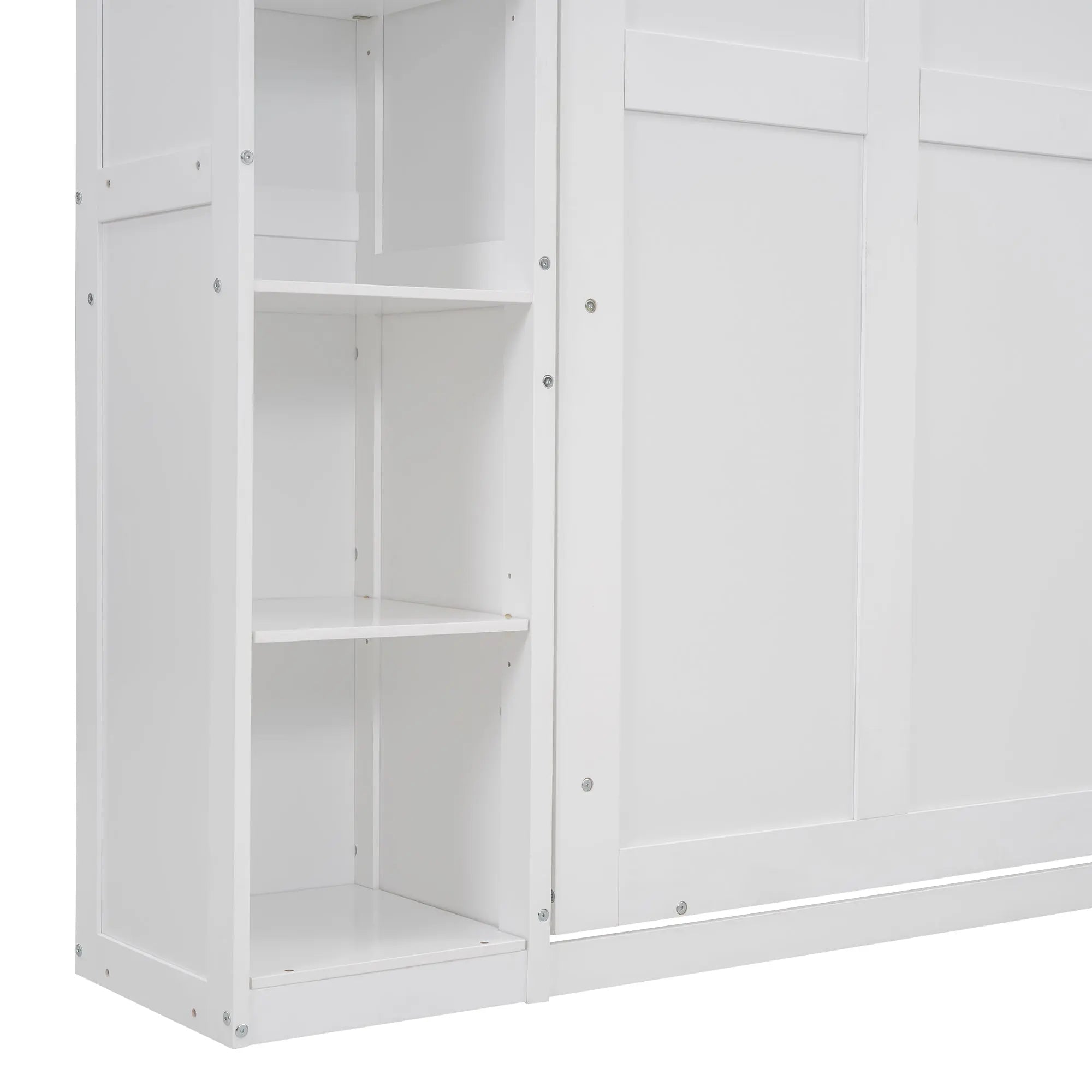 Bellemave® Murphy Bed Wall Bed with Shelves and LED Lights - Bellemave
