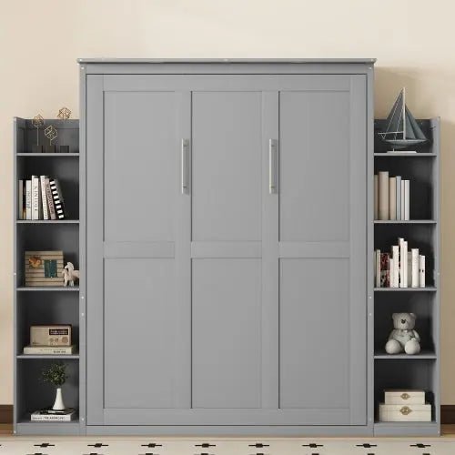 Bellemave® Murphy Bed Wall Bed with Shelves and LED Lights - Bellemave