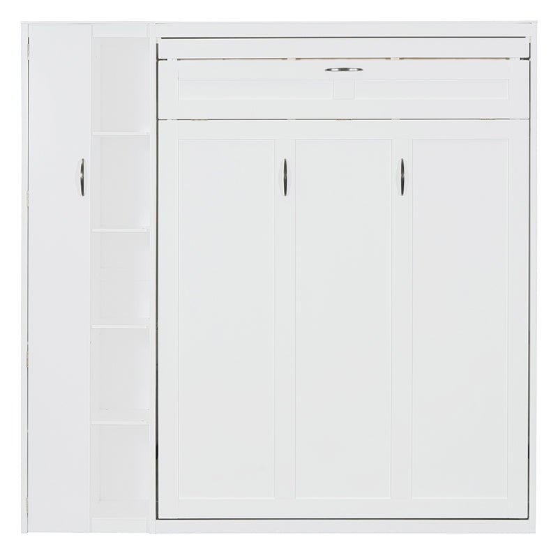 Bellemave® Murphy Bed Wall Bed with Shelves, Drawers and LED Lights - Bellemave