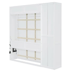 Bellemave® Murphy Bed Wall Bed with Shelves, Drawers and LED Lights - Bellemave