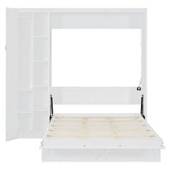 Bellemave® Murphy Bed Wall Bed with Shelves, Drawers and LED Lights - Bellemave