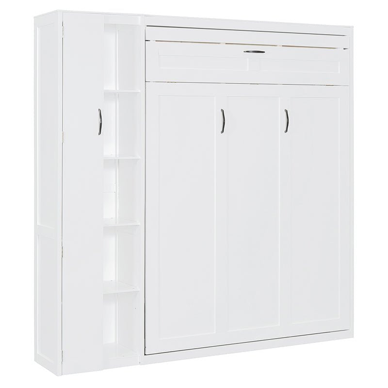 Bellemave® Murphy Bed Wall Bed with Shelves, Drawers and LED Lights - Bellemave