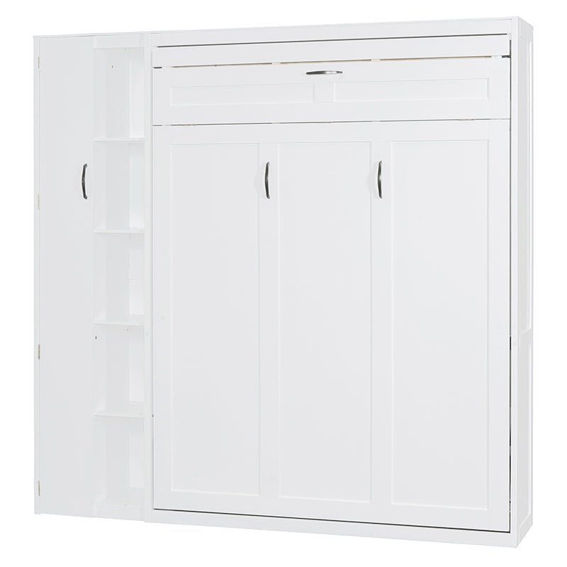 Bellemave® Murphy Bed Wall Bed with Shelves, Drawers and LED Lights - Bellemave