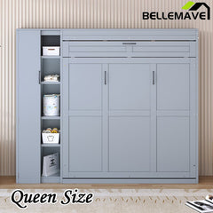 Bellemave® Murphy Bed Wall Bed with Shelves, Drawers and LED Lights - Bellemave