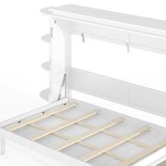 Bellemave® Murphy Bed with Cabinet, Shelf & Drawers – Horizontal Wall Bed Frame with Slats, No Box Spring, Easy Assembly - Bellemave