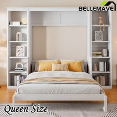 Bellemave® Murphy Bed with Desk and Bookshelf - Bellemave