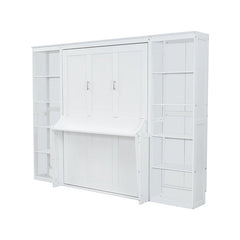 Bellemave® Murphy Bed with Desk and Bookshelf - Bellemave