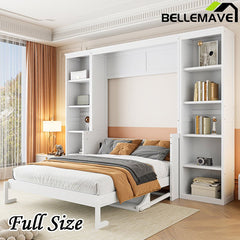 Bellemave® Murphy Bed with Desk and Bookshelf - Bellemave