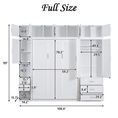 Bellemave® Murphy Bed with Lockers and Wardrobes - Bellemave