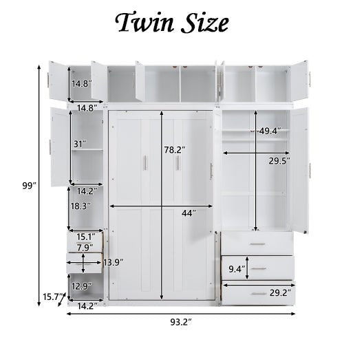 Bellemave® Murphy Bed with Lockers and Wardrobes - Bellemave