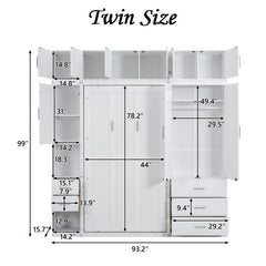 Bellemave® Murphy Bed with Lockers and Wardrobes - Bellemave