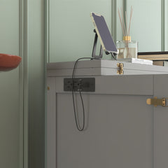 Bellemave® Murphy Bed with USB Port and Desk, Platform Bed with Removable Shelves on Each Side, Wood Frame - Bellemave