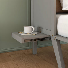 Bellemave® Murphy Bed with USB Port and Desk, Platform Bed with Removable Shelves on Each Side, Wood Frame - Bellemave