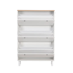 Bellemave® Narrow Design Shoe Cabinet with 3 Flip Drawers,3 Hooks and Adjustable Panel - Bellemave