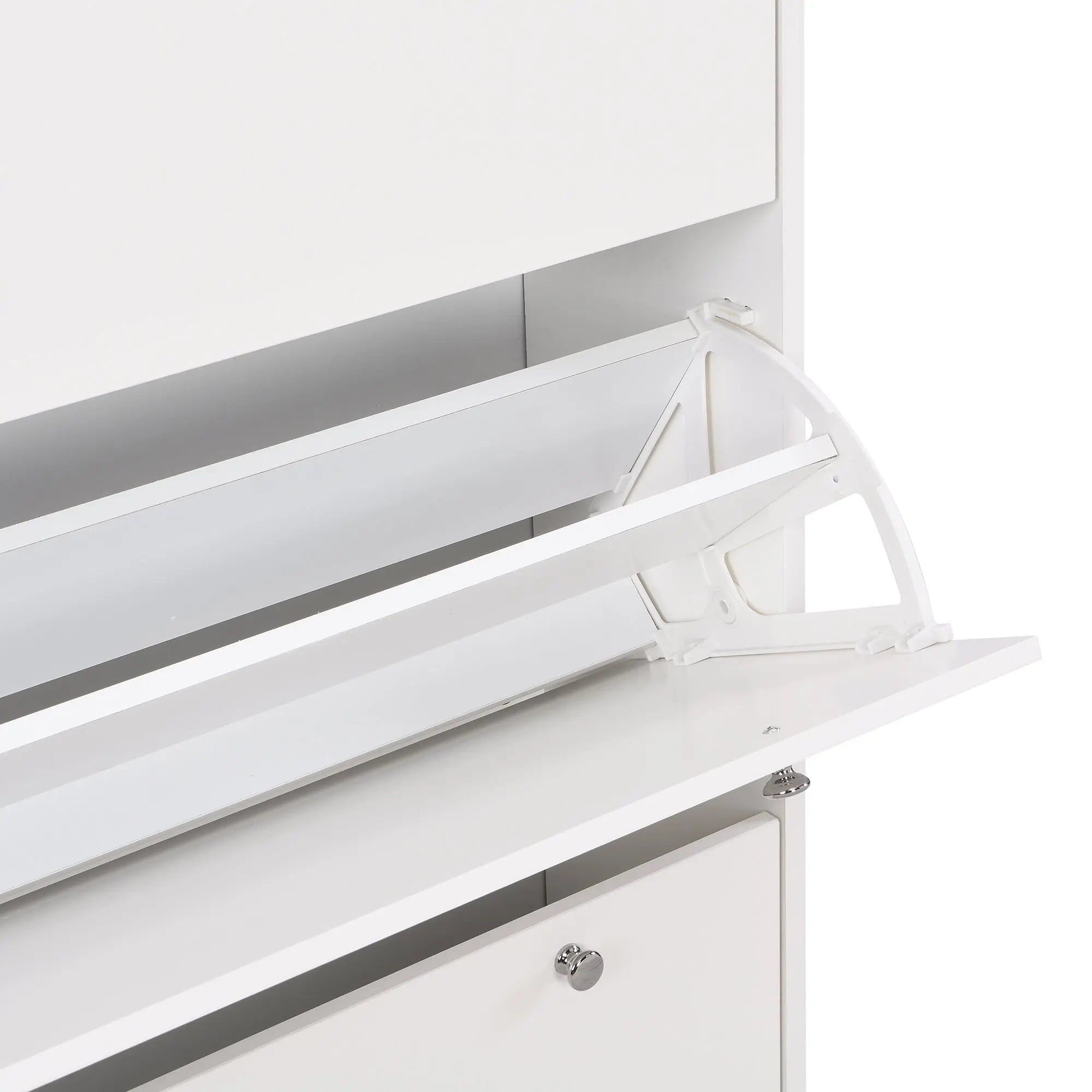 Bellemave® Narrow Design Shoe Cabinet with 3 Flip Drawers,3 Hooks and Adjustable Panel - Bellemave