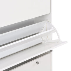 Bellemave® Narrow Design Shoe Cabinet with 3 Flip Drawers,3 Hooks and Adjustable Panel - Bellemave