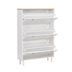 Bellemave® Narrow Design Shoe Cabinet with 3 Flip Drawers,3 Hooks and Adjustable Panel - Bellemave