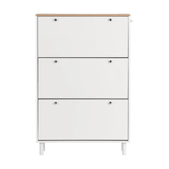 Bellemave® Narrow Design Shoe Cabinet with 3 Flip Drawers,3 Hooks and Adjustable Panel - Bellemave