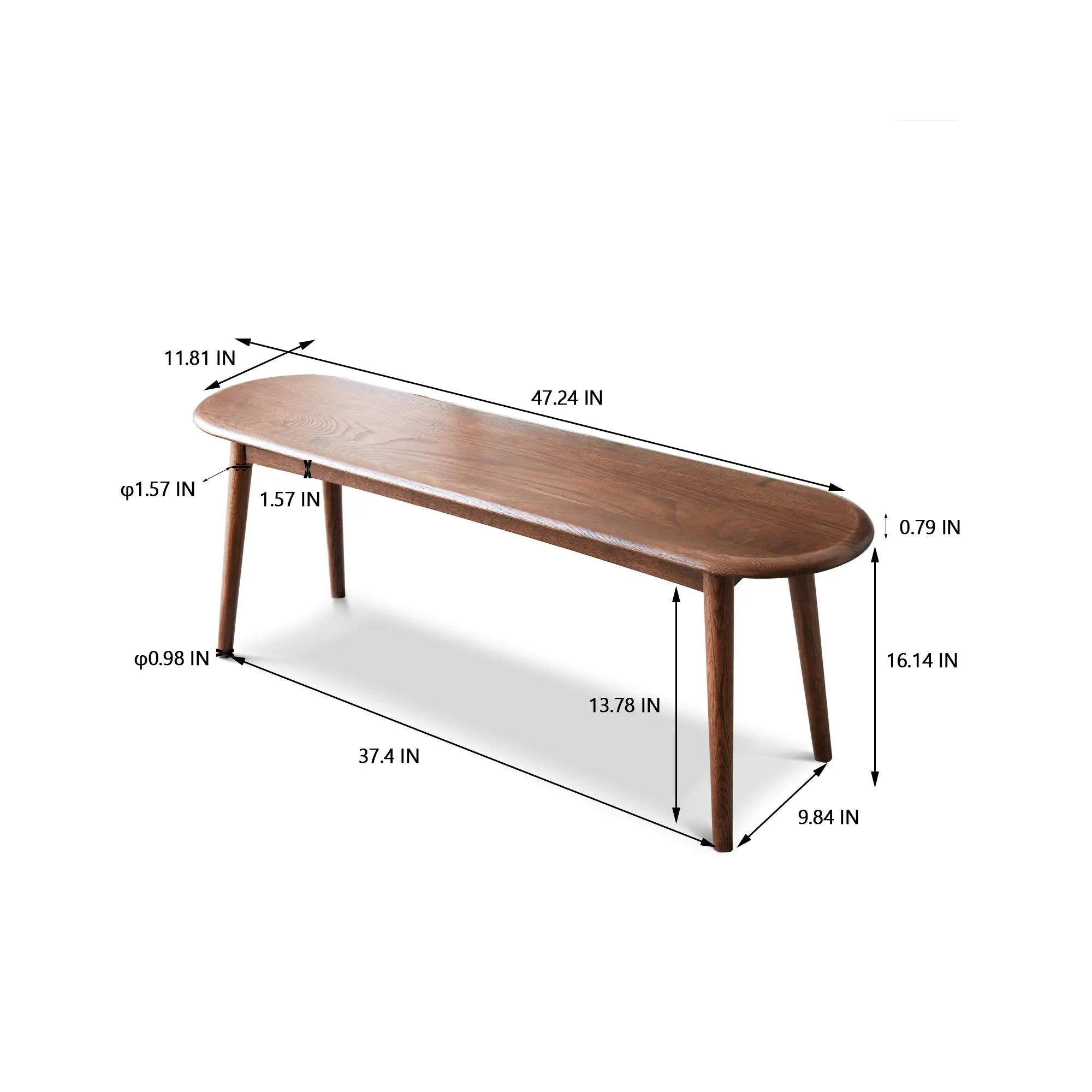 Bellemave® Natural Oak Wood for Dining Table Bench - Bellemave