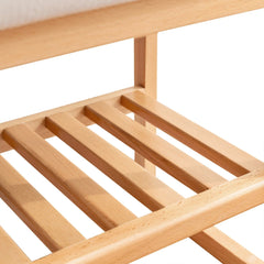 Bellemave® Natural Solid Wood Shoe Bench with High Rebound Sponge Cushion - Bellemave