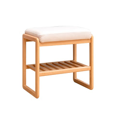 Bellemave® Natural Solid Wood Shoe Bench with High Rebound Sponge Cushion - Bellemave