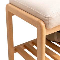 Bellemave® Natural Solid Wood Shoe Bench with High Rebound Sponge Cushion - Bellemave