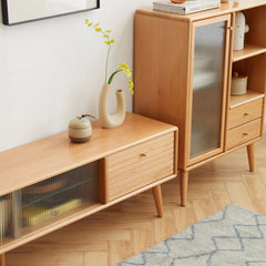Bellemave® North America A Grade Solid Beech TV Cabinet with Two Drawer - Bellemave