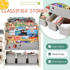 Bellemave® Nursery Organizer Kids Furniture Set Toy Storage Cabinet Unit with HDPE Shelf and Bins - Bellemave