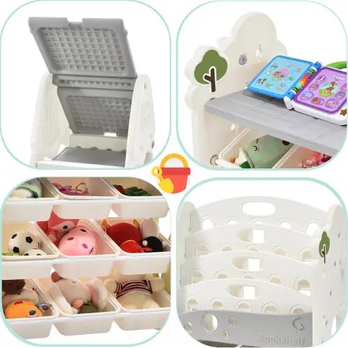 Bellemave® Nursery Organizer Kids Furniture Set Toy Storage Cabinet Unit with HDPE Shelf and Bins - Bellemave