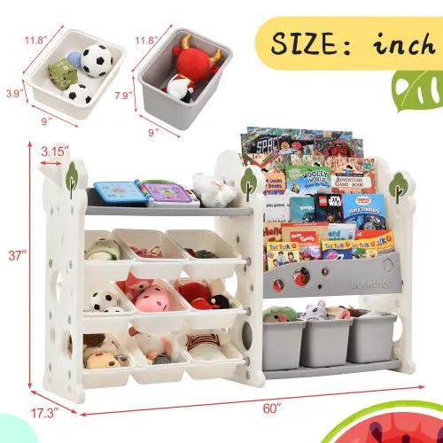 Bellemave® Nursery Organizer Kids Furniture Set Toy Storage Cabinet Unit with HDPE Shelf and Bins - Bellemave