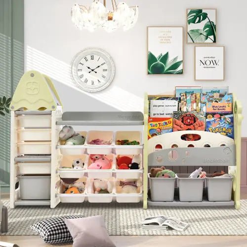 Bellemave® Nursery Organizer Kids Furniture Set Toy Storage Cabinet Unit with HDPE Shelf and Bins - Bellemave