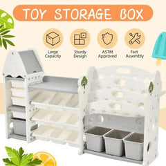 Bellemave® Nursery Organizer Kids Furniture Set Toy Storage Cabinet Unit with HDPE Shelf and Bins - Bellemave