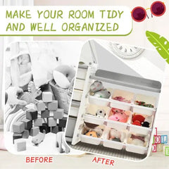 Bellemave® Nursery Organizer Kids Furniture Set Toy Storage Cabinet Unit with HDPE Shelf and Bins - Bellemave