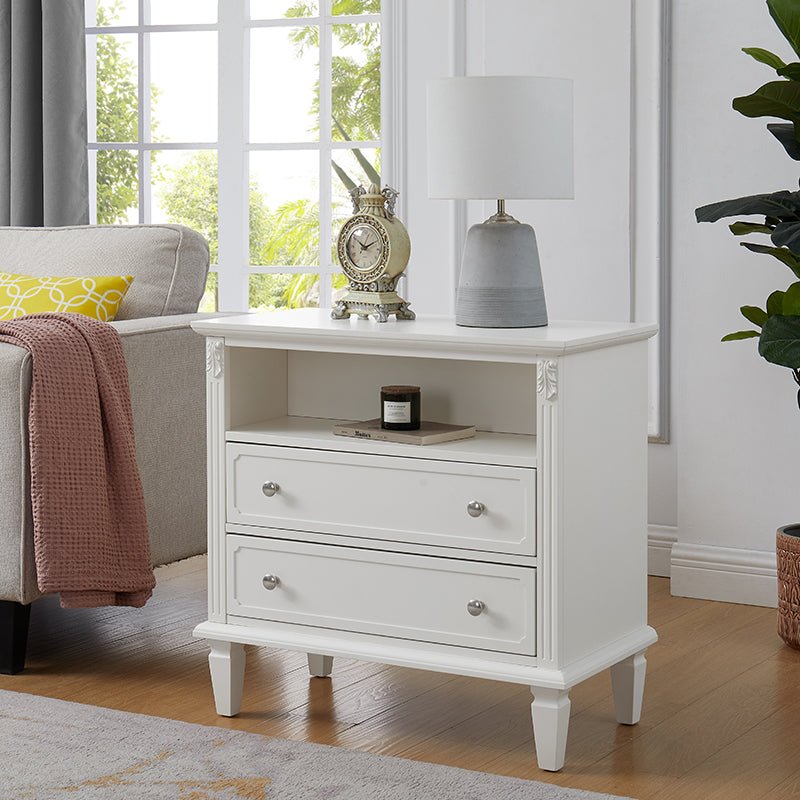 Bellemave® Open Space and 2 Drawers Dresser Nightstand with Charging Station - Bellemave