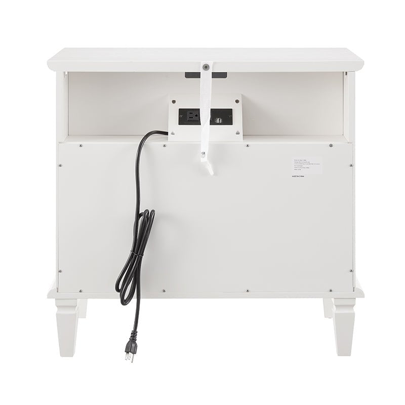 Bellemave® Open Space and 2 Drawers Dresser Nightstand with Charging Station - Bellemave