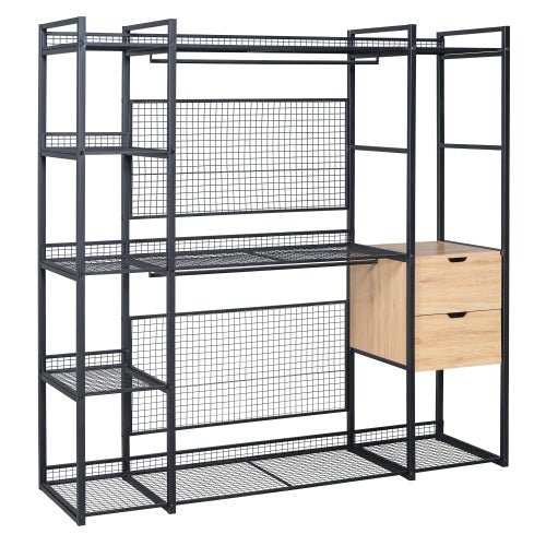 Bellemave® Open - Style Wardrobe with Hanging Rails, Shelves and Drawers - Bellemave
