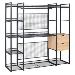 Bellemave® Open - Style Wardrobe with Hanging Rails, Shelves and Drawers - Bellemave