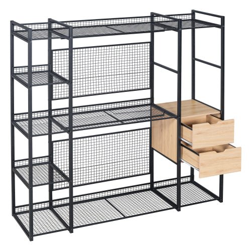 Bellemave® Open - Style Wardrobe with Hanging Rails, Shelves and Drawers - Bellemave