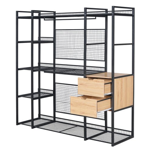 Bellemave® Open - Style Wardrobe with Hanging Rails, Shelves and Drawers - Bellemave