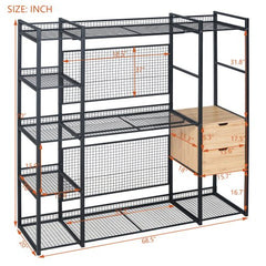 Bellemave® Open - Style Wardrobe with Hanging Rails, Shelves and Drawers - Bellemave