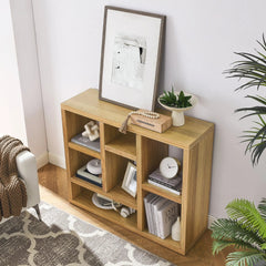 Bellemave® Open Wooden Open Shelf Bookcase with 7 Cube Storage Spaces - Bellemave