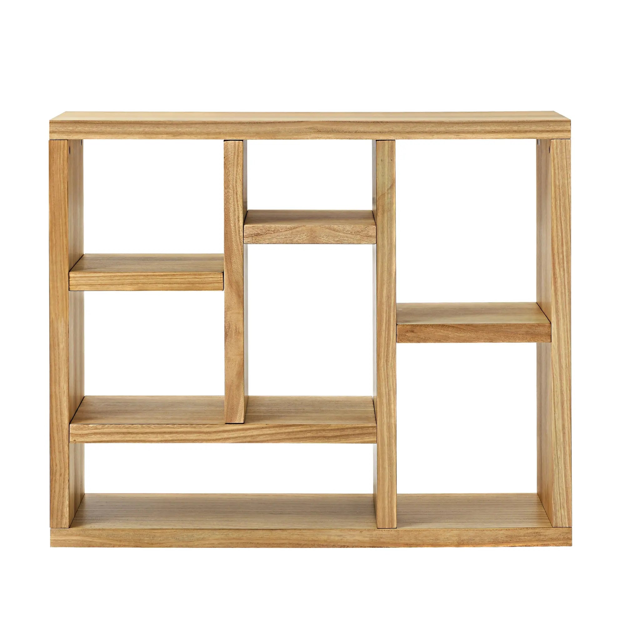 Bellemave® Open Wooden Open Shelf Bookcase with 7 Cube Storage Spaces - Bellemave