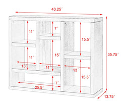 Bellemave® Open Wooden Open Shelf Bookcase with 7 Cube Storage Spaces - Bellemave