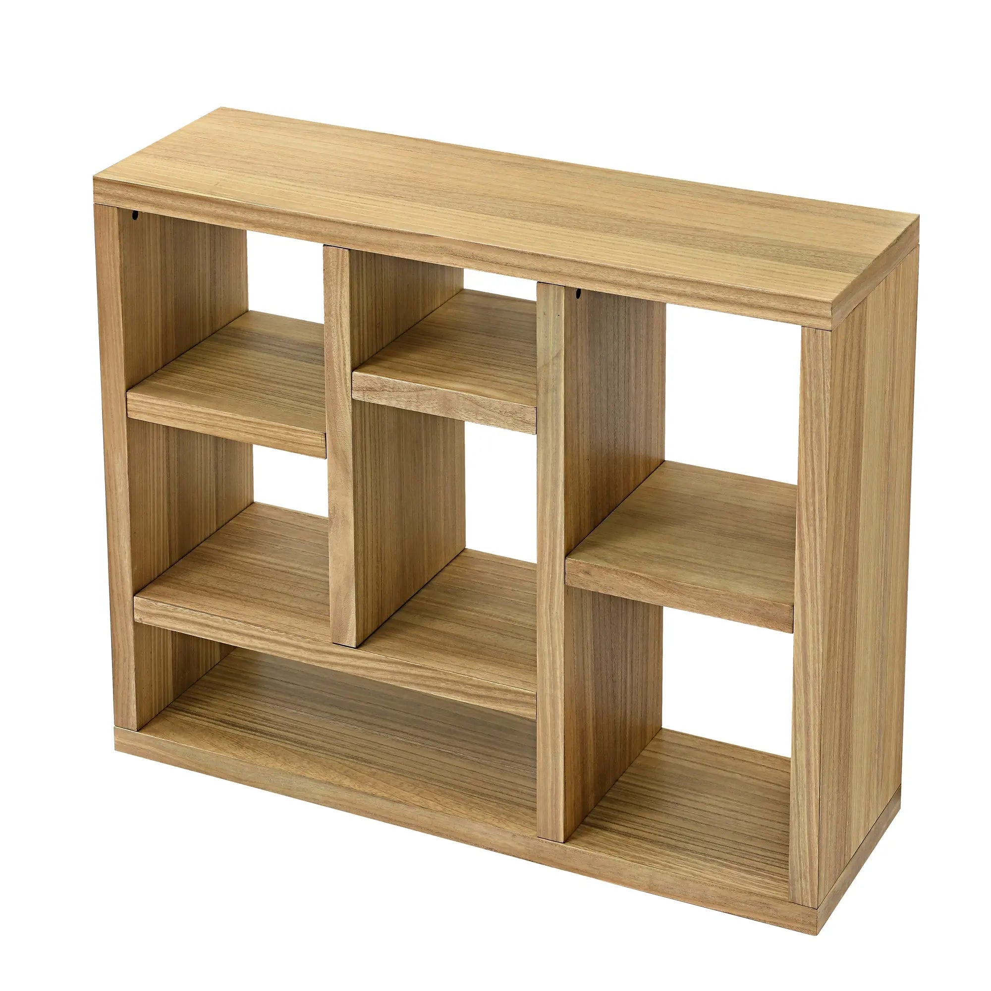 Bellemave® Open Wooden Open Shelf Bookcase with 7 Cube Storage Spaces - Bellemave
