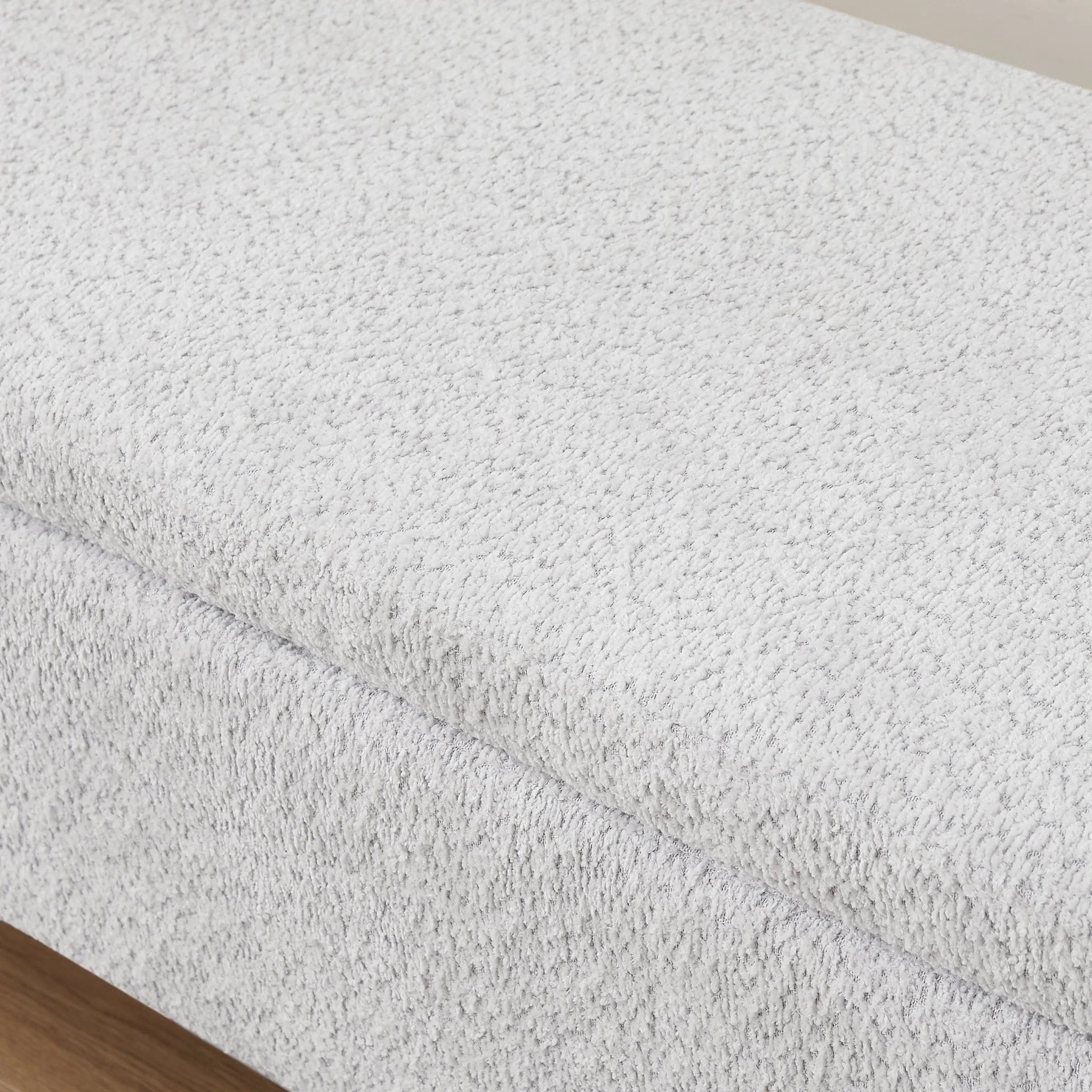 Bellemave® Ottoman Oval Storage Bench 3D Lamb Fleece Fabric Bench with Large Storage Space - Bellemave