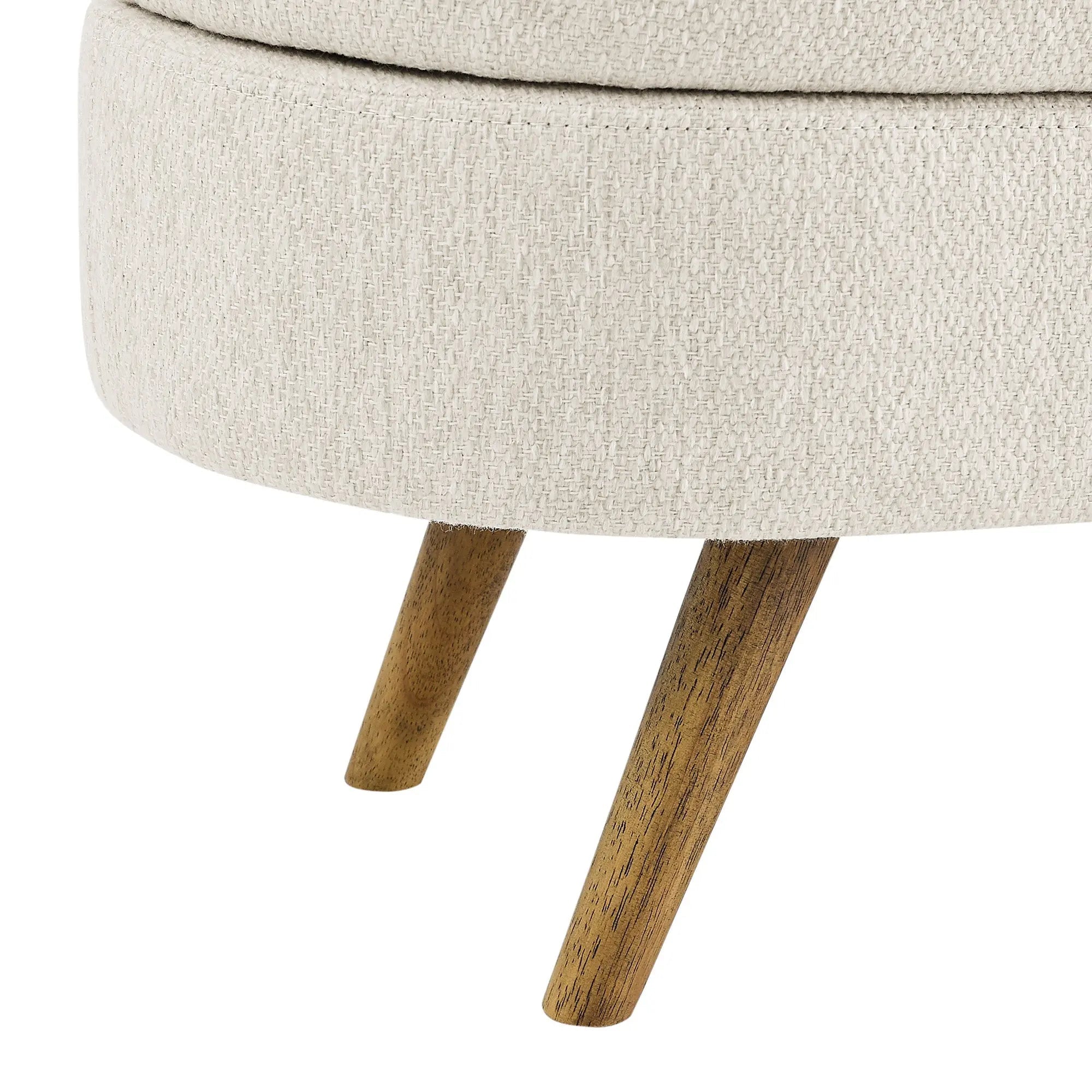 Bellemave® Ottoman Oval Storage Bench with Rubber Wood Legs - Bellemave