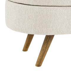 Bellemave® Ottoman Oval Storage Bench with Rubber Wood Legs - Bellemave