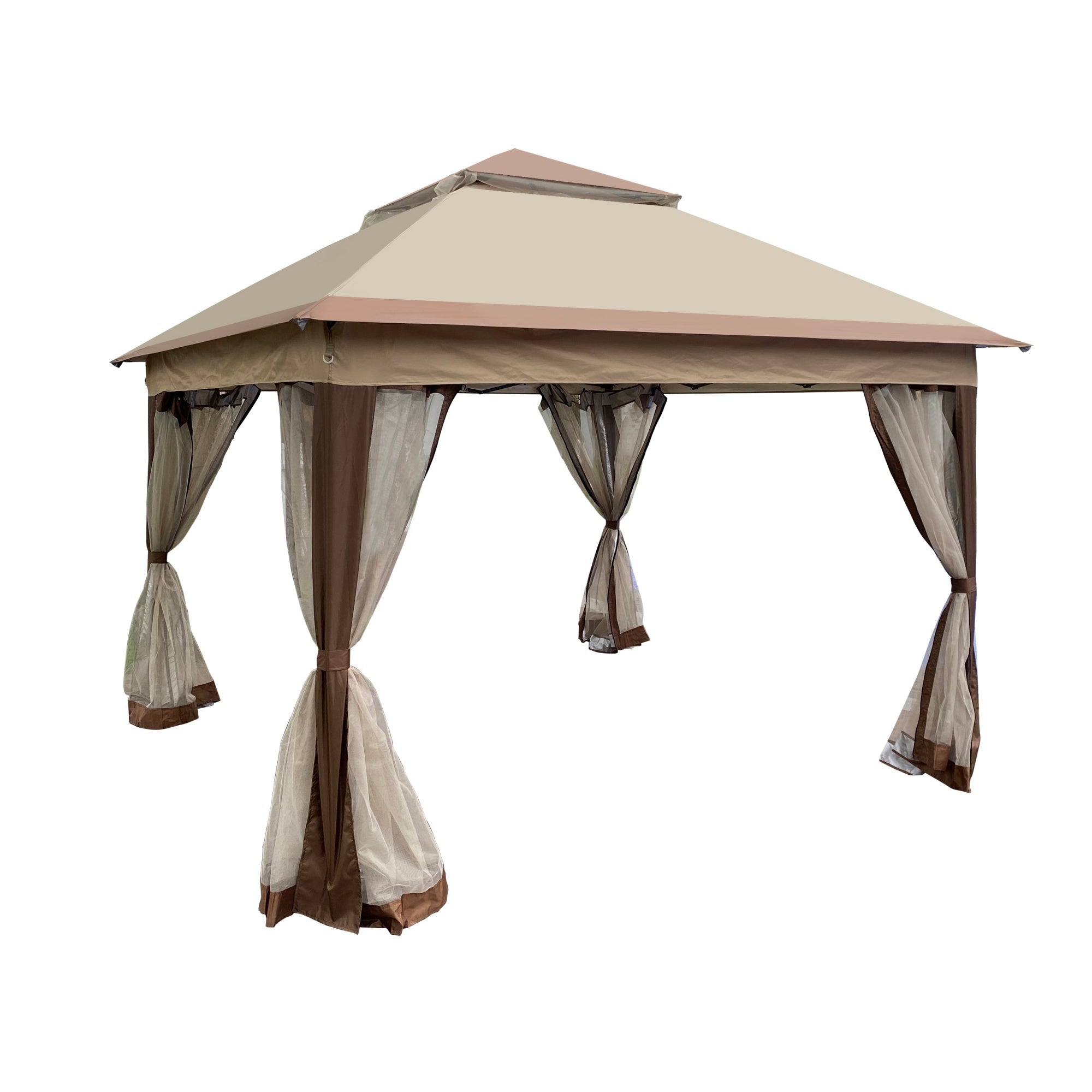 Bellemave® Outdoor 11x 11Ft Pop Up Gazebo Canopy with Removable Zipper Netting,2 - Tier Soft Top Event Tent & 4 Sandbags - Bellemave