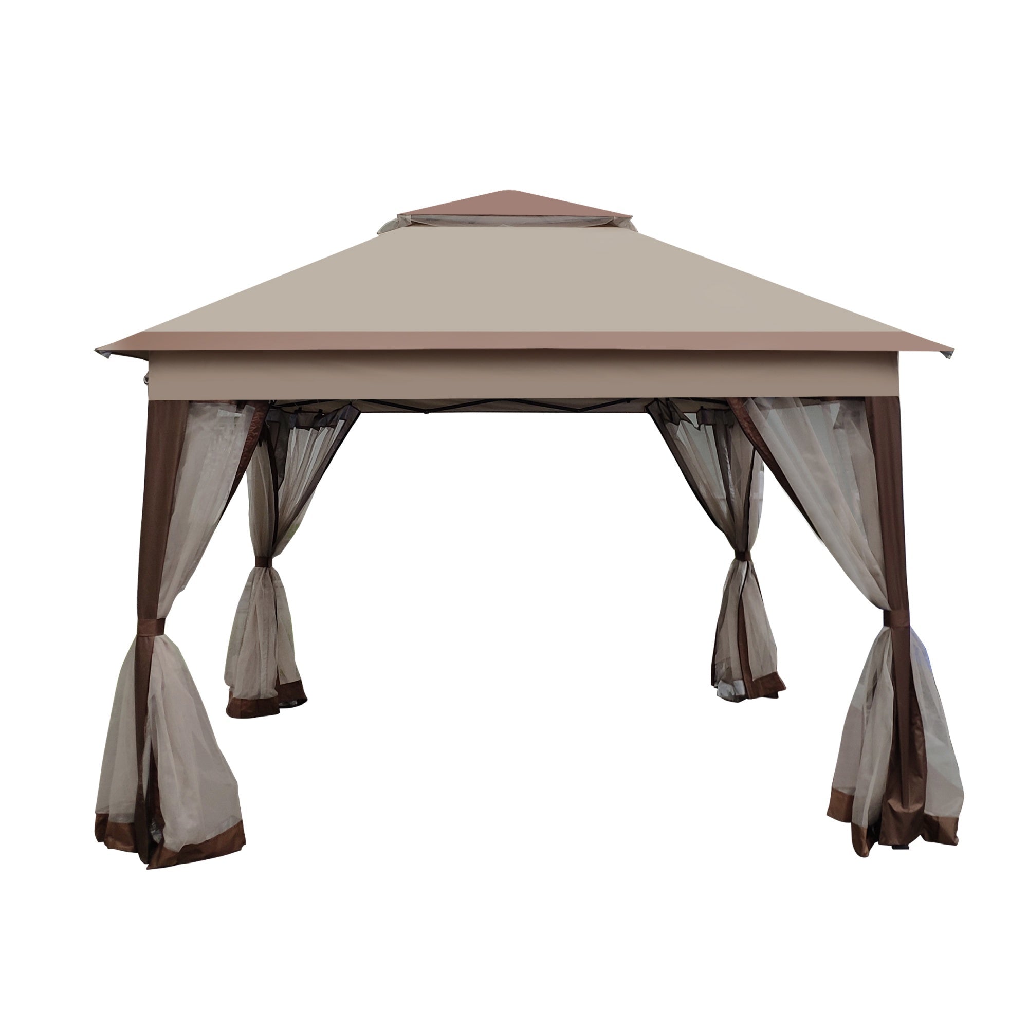 Bellemave® Outdoor 11x 11Ft Pop Up Gazebo Canopy with Removable Zipper Netting,2 - Tier Soft Top Event Tent & 4 Sandbags - Bellemave